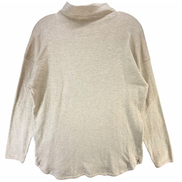 Michael Michael Kors Sweater Women M Oatmeal Beige Turtleneck Modern Lightweight - Picture 3 of 12